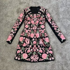 Needle & Thread 4 Embroidery Rose Prom Dress Black